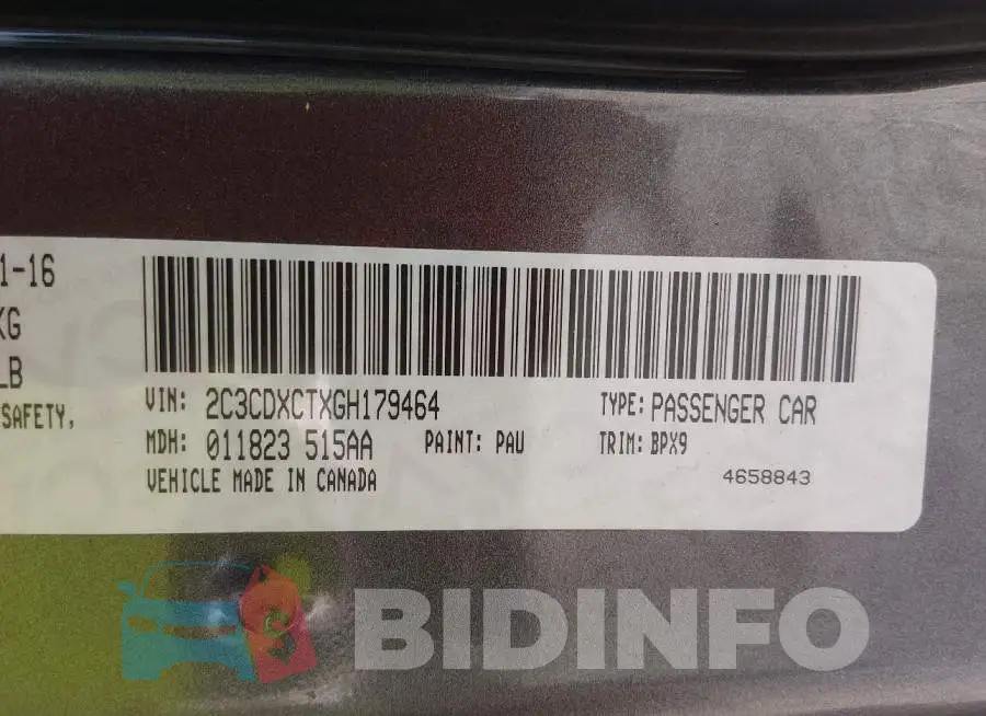 2C3CDXCTXGH179464 Photo# 9