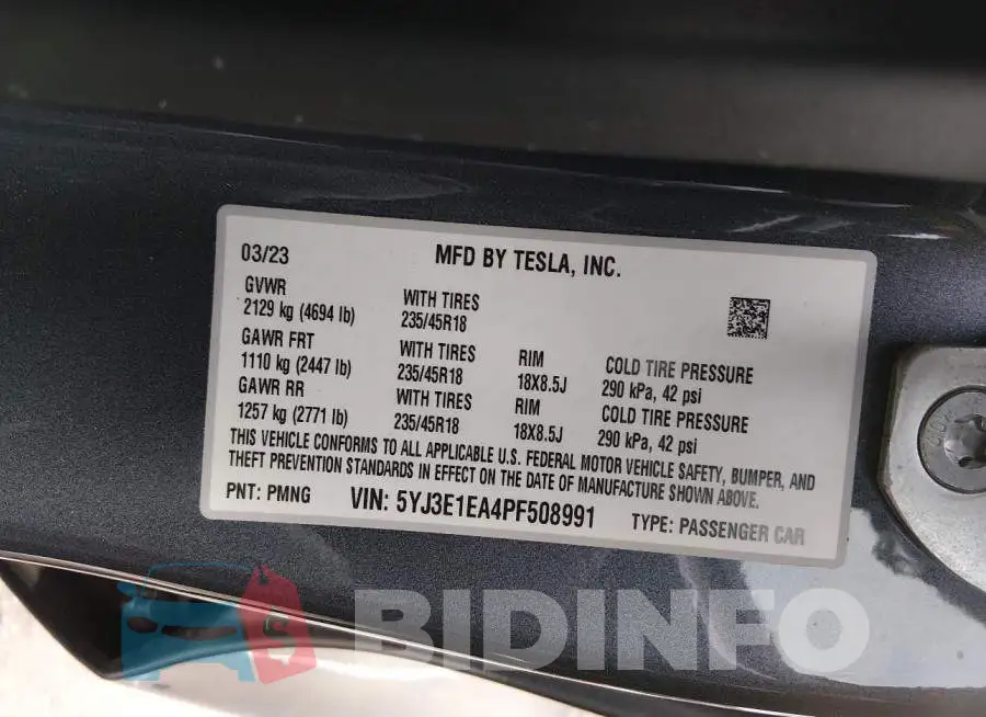 5YJ3E1EA4PF508991 Photo# 9