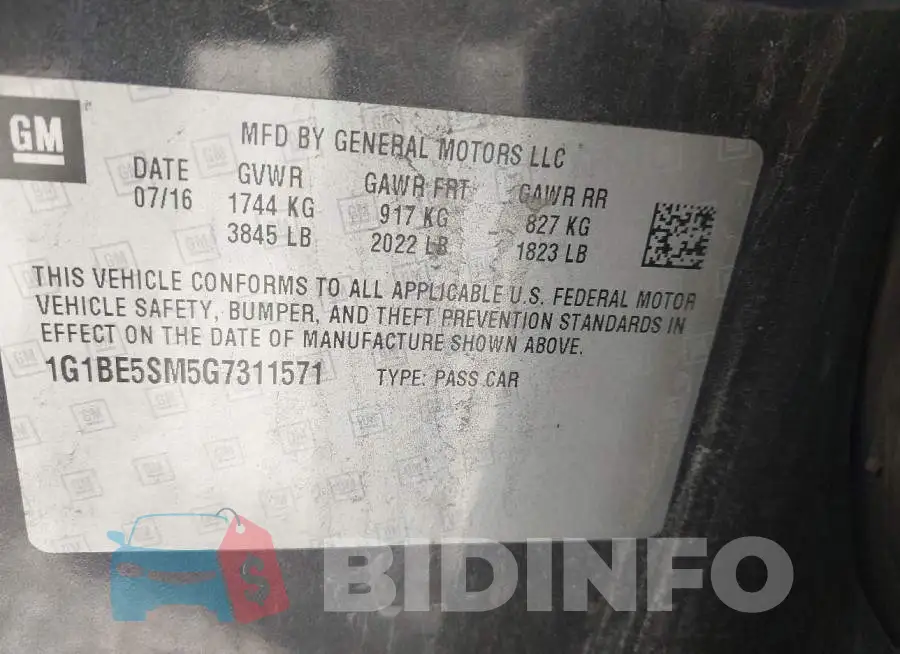 1G1BE5SM5G7311571 Photo# 9