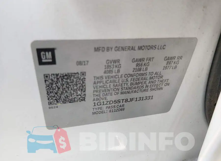 1G1ZD5ST8JF131331 Photo# 9