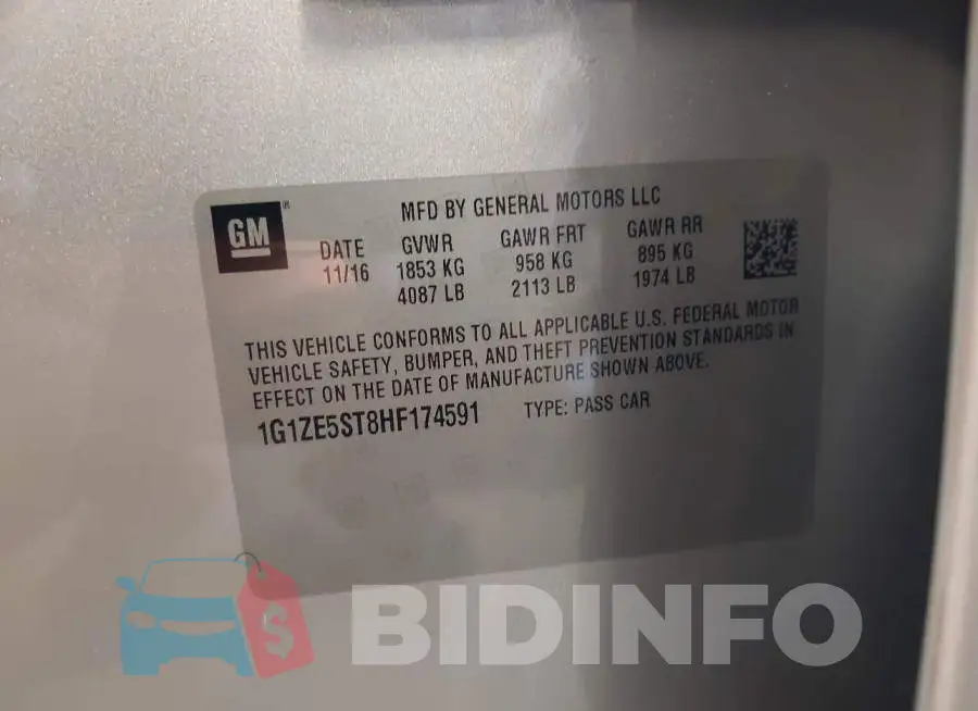 1G1ZE5ST8HF174591 Photo# 9