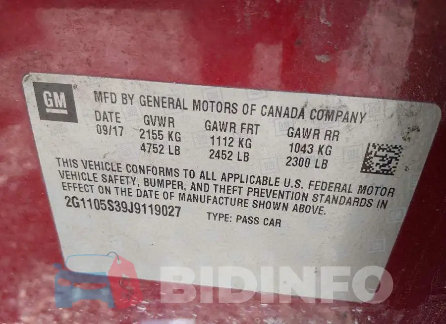 2G1105S39J9119027 Photo# 9