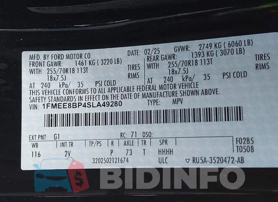 1FMEE8BP4SLA49280 Photo# 9