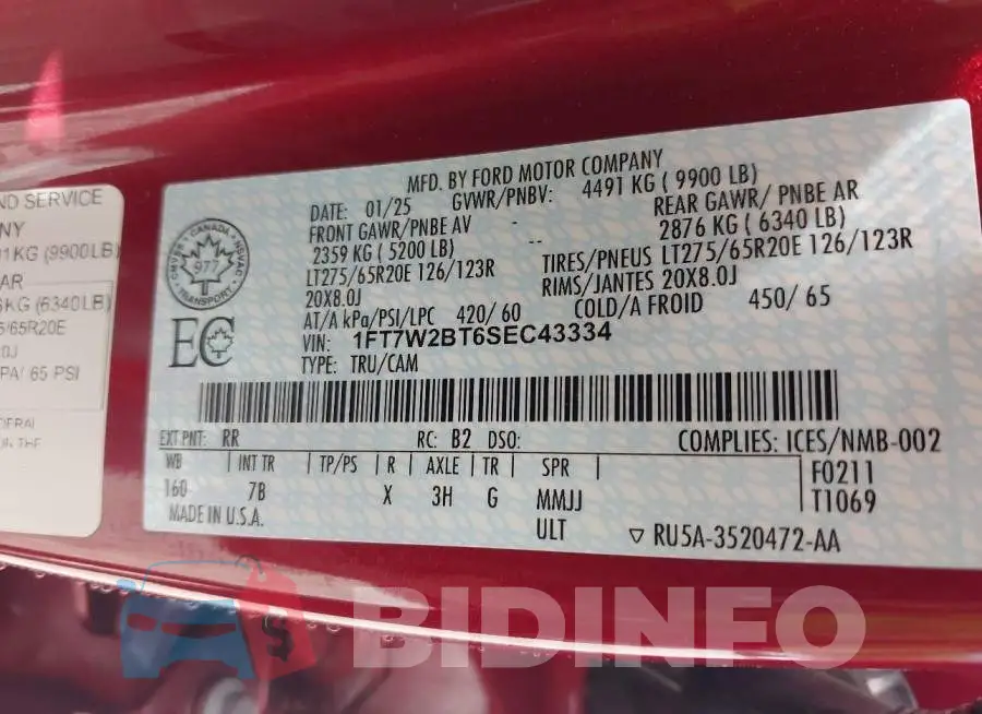 1FT7W2BT6SEC43334 Photo# 9