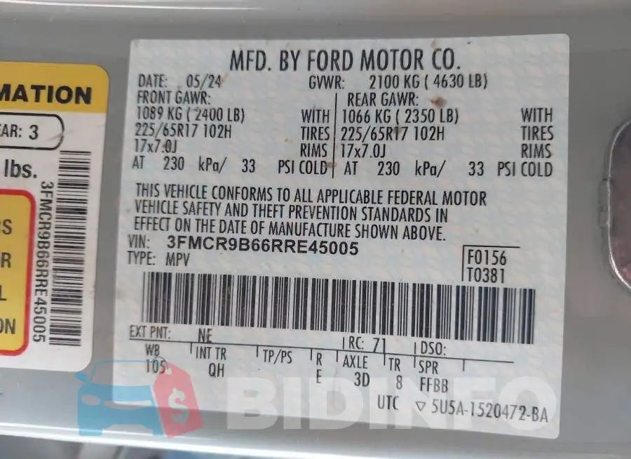 3FMCR9B66RRE45005 Photo# 9
