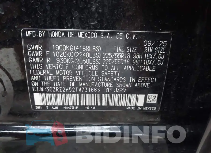 3CZRZ2H52TM731663 Photo# 9