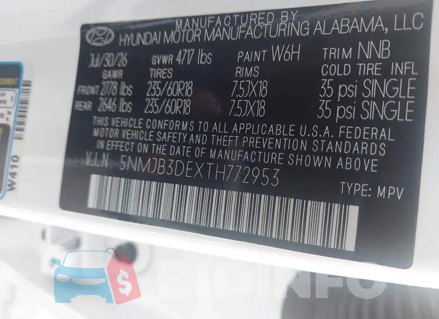 5NMJB3DEXTH772953 Photo# 9