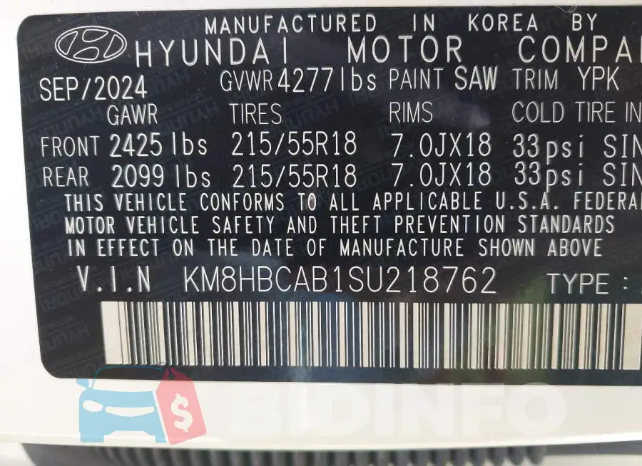 KM8HBCAB1SU218762 Photo# 9
