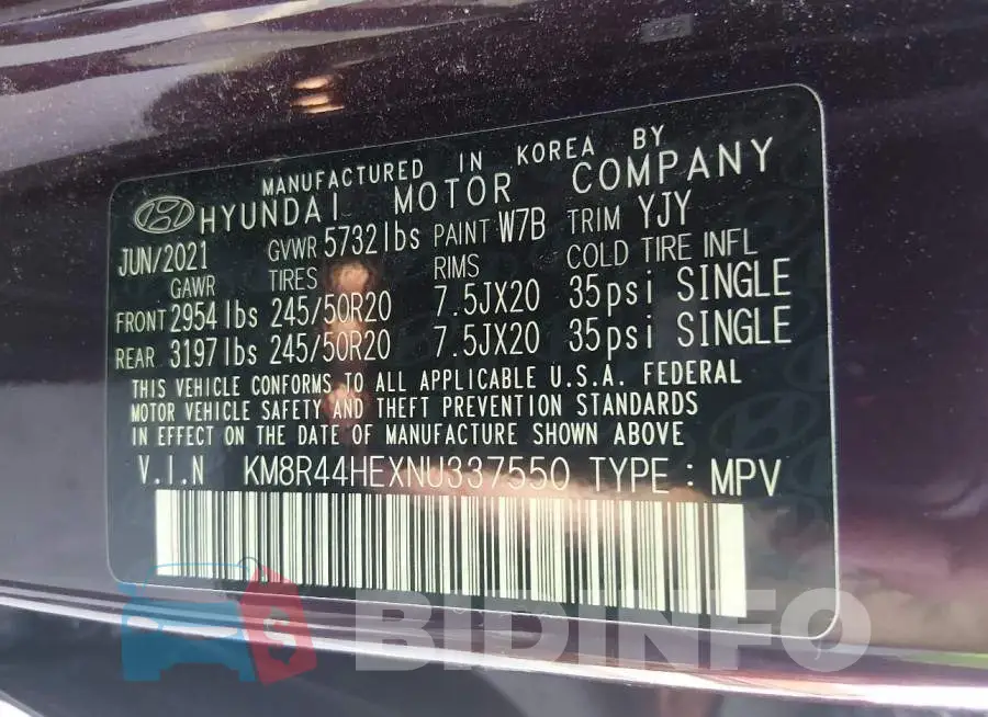KM8R44HEXNU337550 Photo# 9