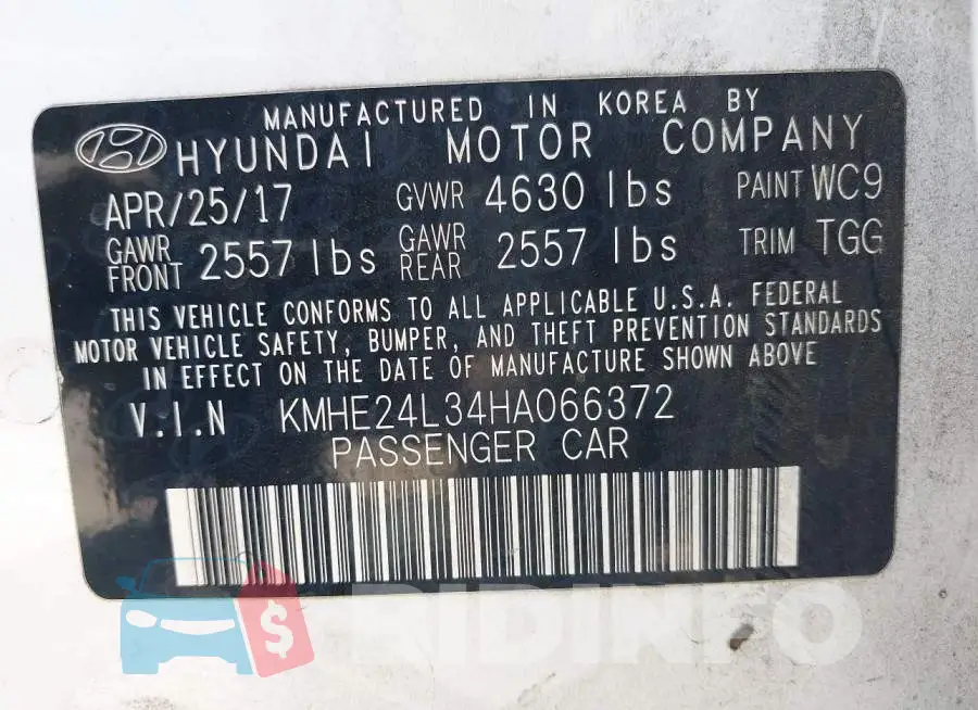 KMHE24L34HA066372 Photo# 9