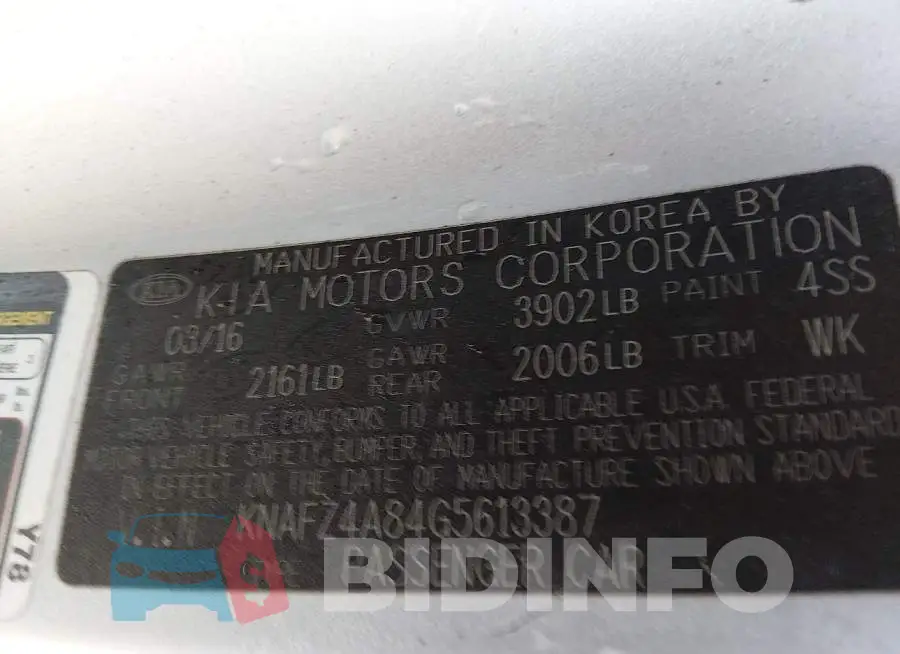 KNAFZ4A84G5613387 Photo# 9