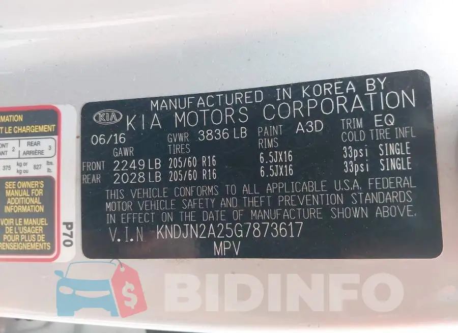 KNDJN2A25G7873617 Photo# 9