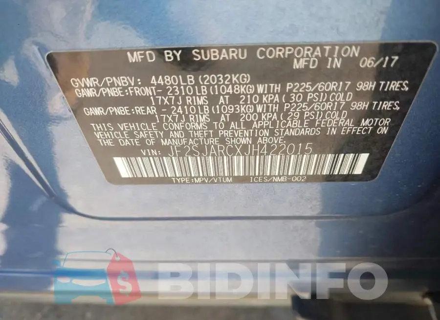 JF2SJARCXJH422015 Photo# 9