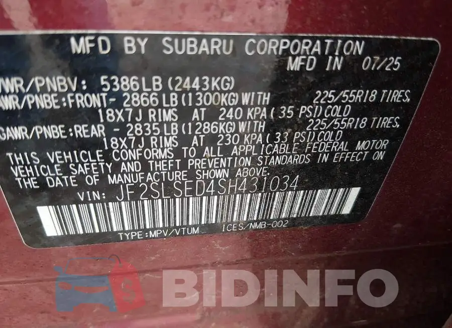 JF2SLSED4SH431034 Photo# 9