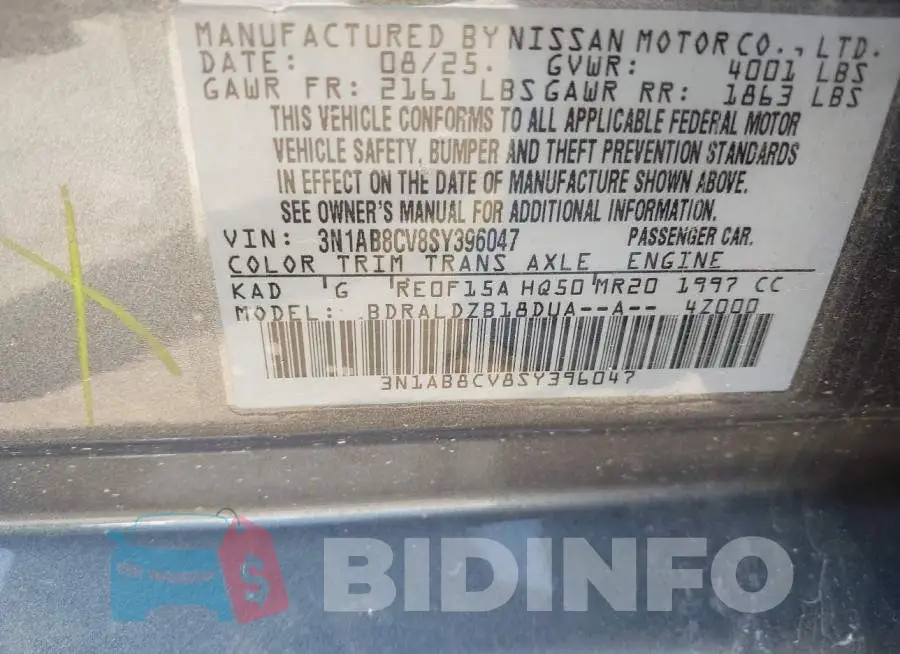 3N1AB8CV8SY396047 Photo# 9