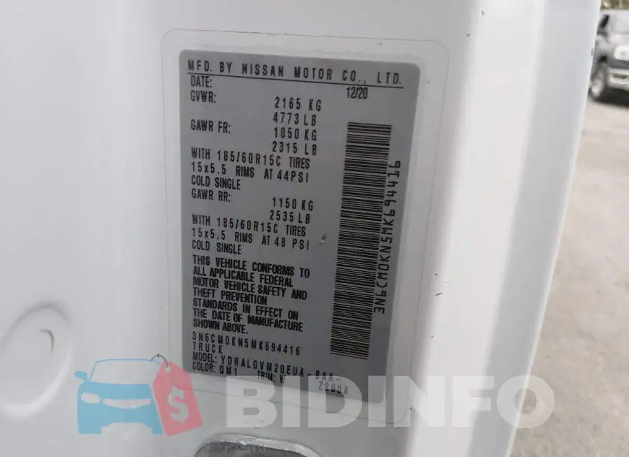 3N6CM0KN5MK694416 Photo# 9
