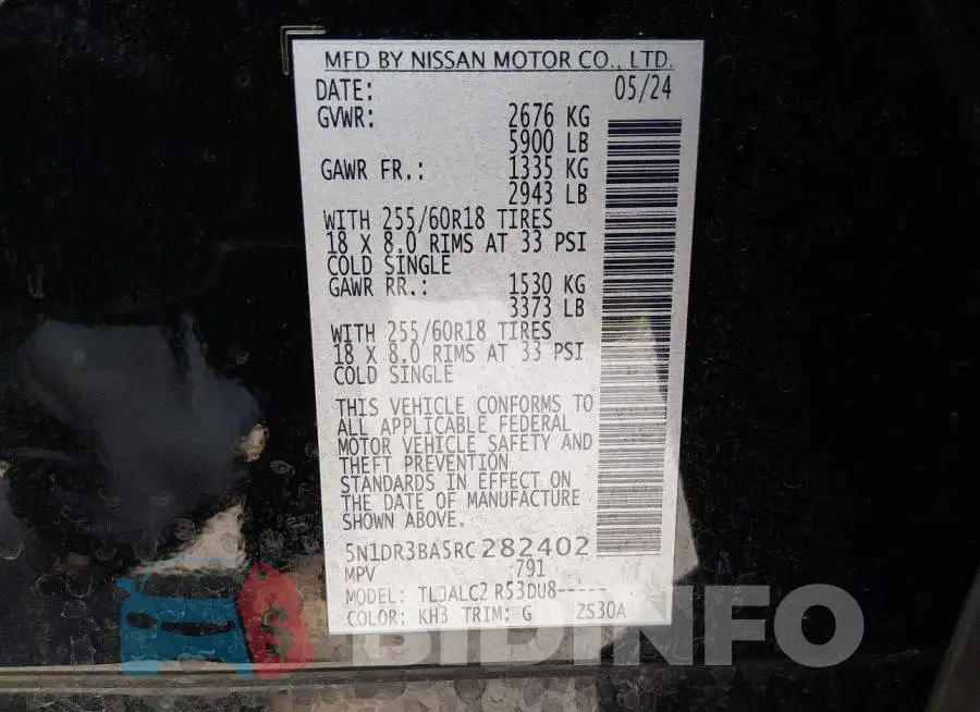 5N1DR3BA5RC282402 Photo# 9