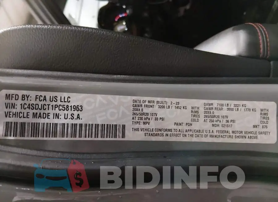 1C4SDJCT1PC581963 Photo# 9