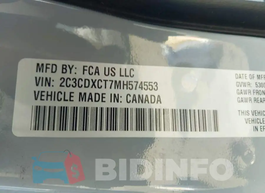 2C3CDXCT7MH574553 Photo# 9