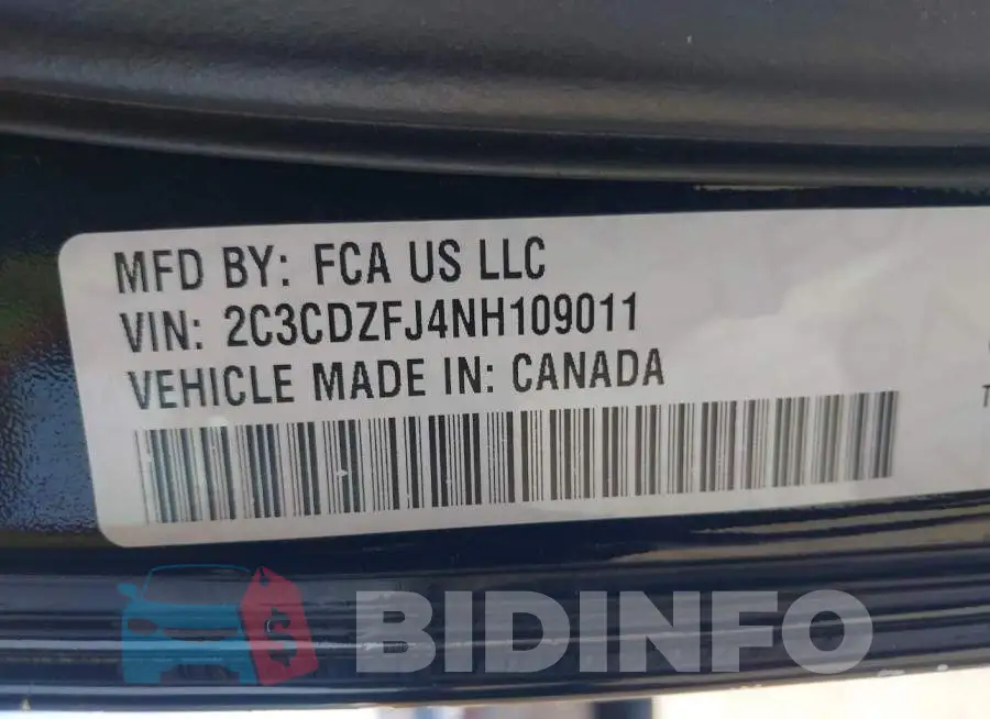 2C3CDZFJ4NH109011 Photo# 9