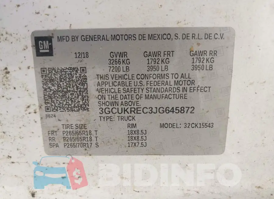 3GCUKREC3JG645872 Photo# 9