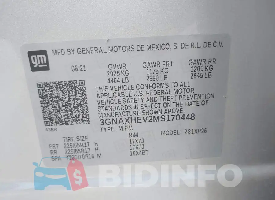 3GNAXHEV2MS170448 Photo# 9