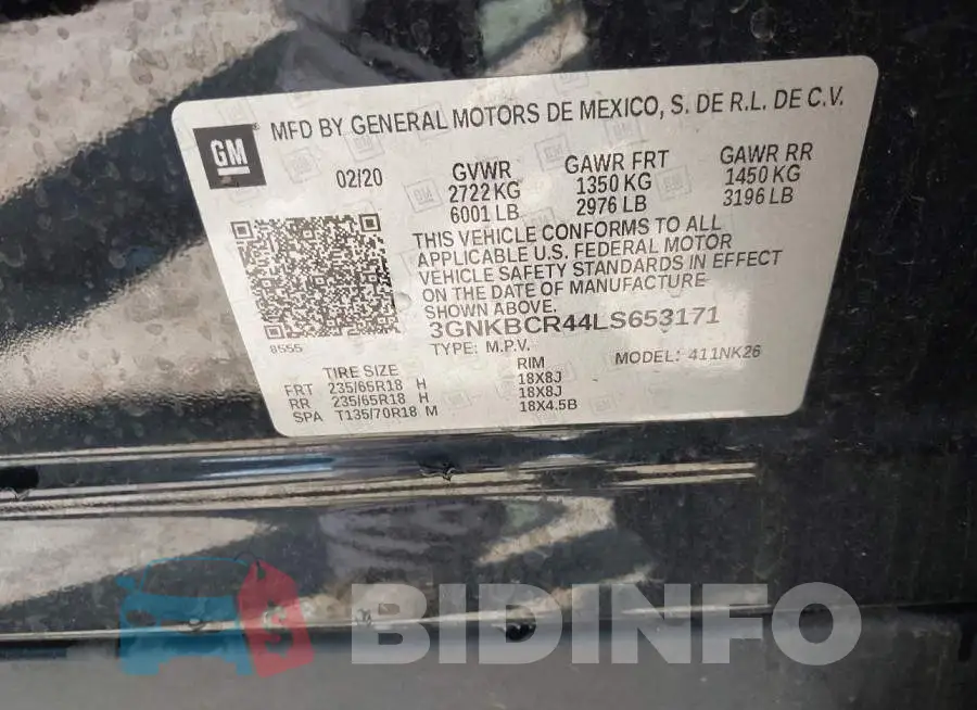 3GNKBCR44LS653171 Photo# 9