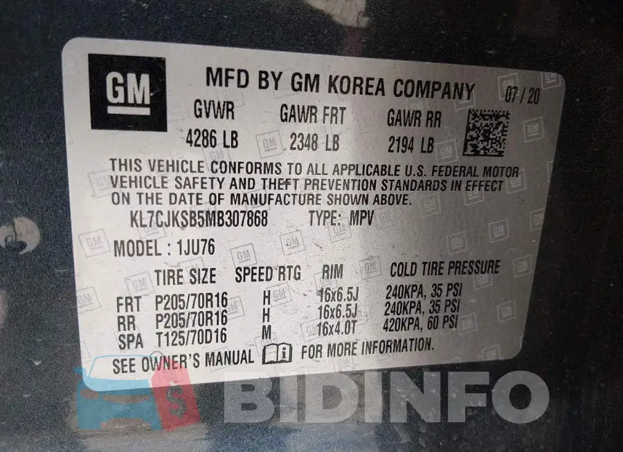 KL7CJKSB5MB307868 Photo# 9