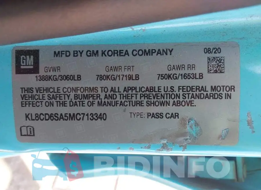 KL8CD6SA5MC713340 Photo# 9