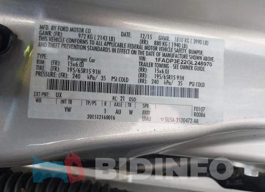 1FADP3E22GL248970 Photo# 9