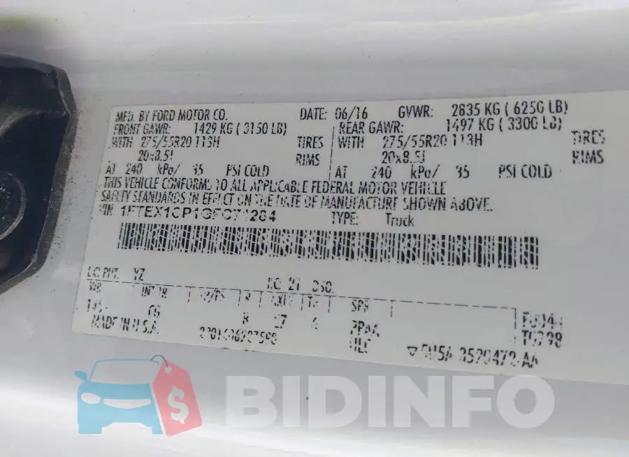 1FTEX1CP1GFC71284 Photo# 9