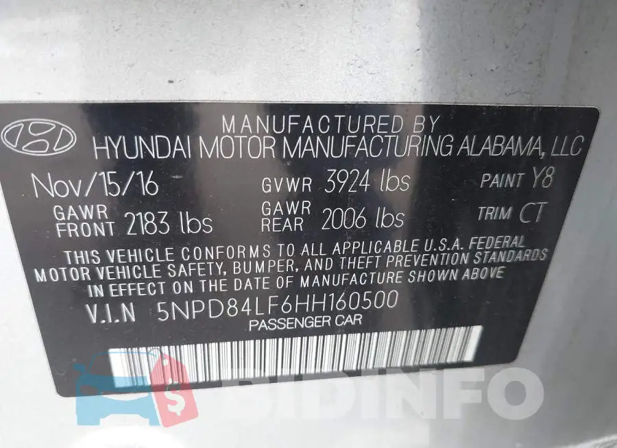 5NPD84LF6HH160500 Photo# 9