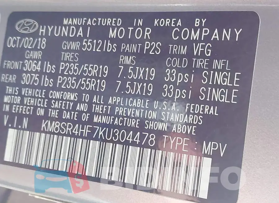 KM8SR4HF7KU304478 Photo# 9