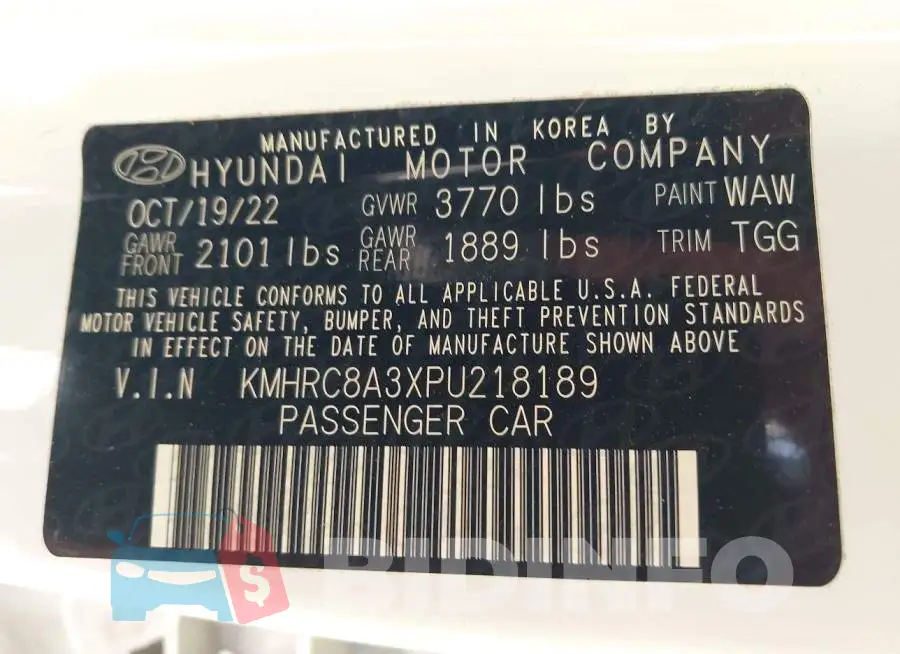 KMHRC8A3XPU218189 Photo# 9