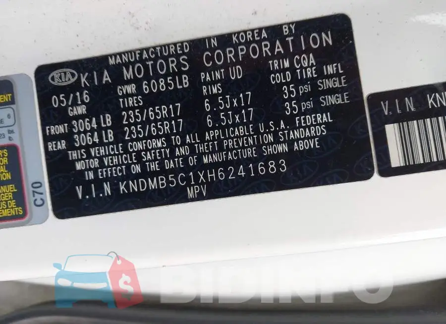 KNDMB5C1XH6241683 Photo# 9