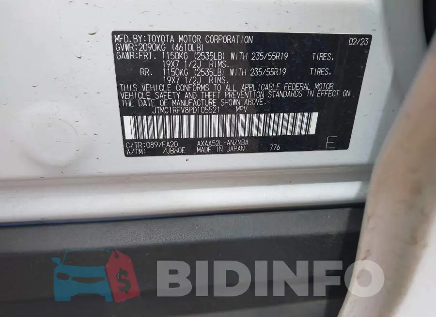JTMC1RFV8PD105521 Photo# 9