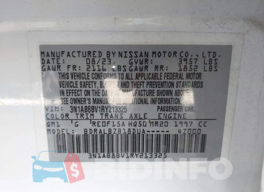 3N1AB8BV1RY213325 Photo# 9