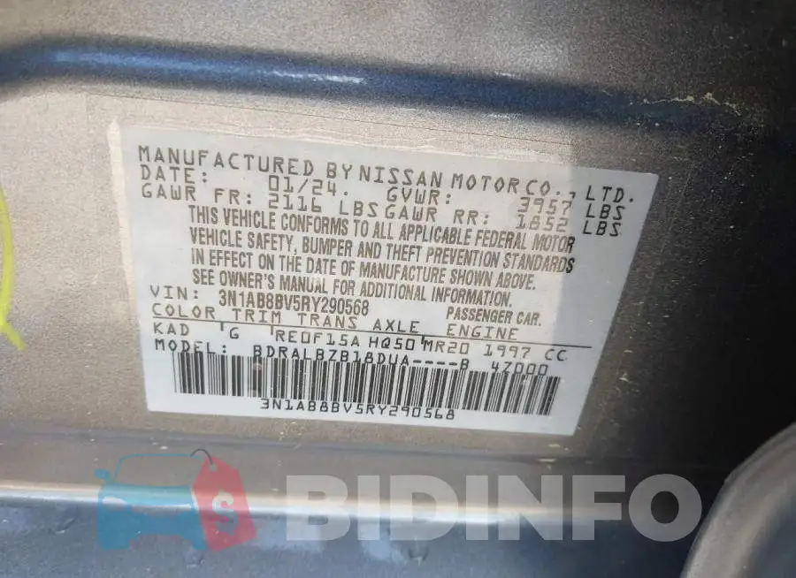 3N1AB8BV5RY290568 Photo# 9