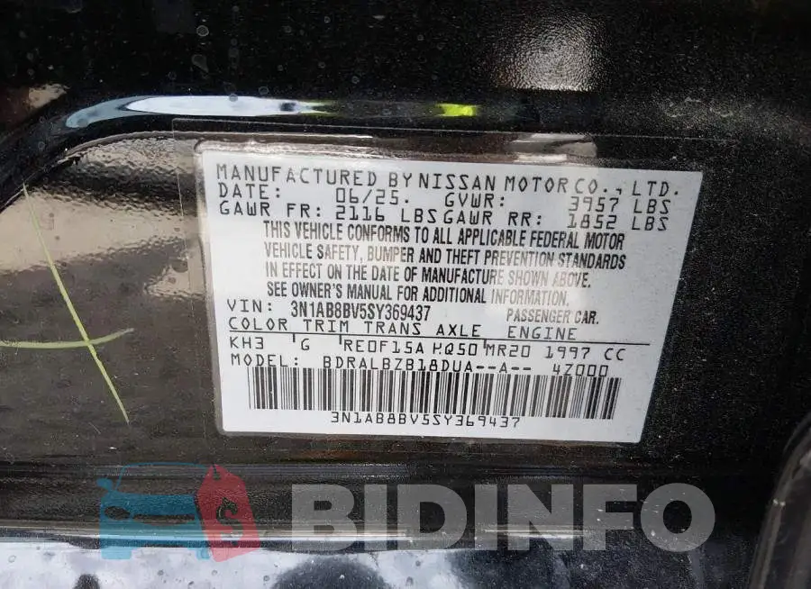 3N1AB8BV5SY369437 Photo# 9