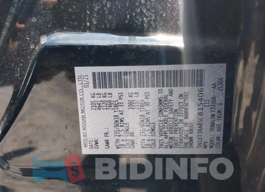 5N1BT3BA8SC815406 Photo# 9