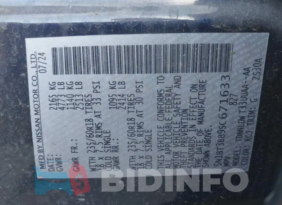 5N1BT3BB9SC671633 Photo# 9