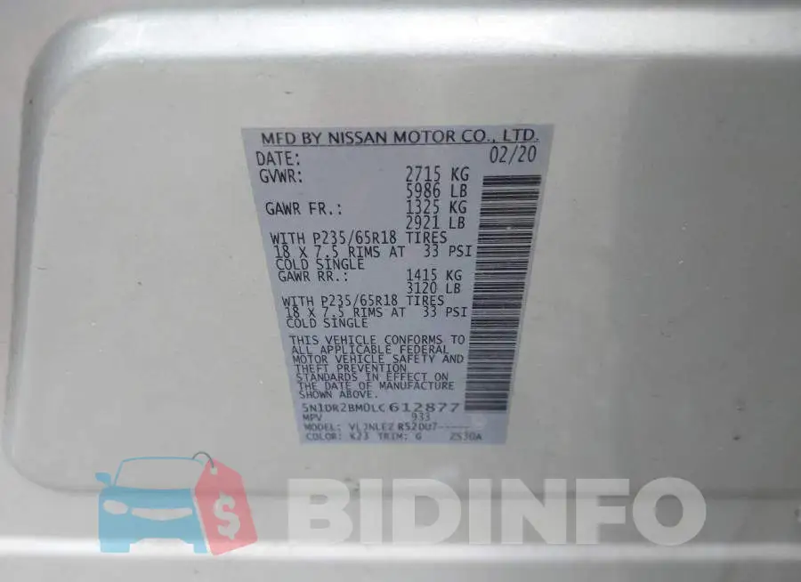 5N1DR2BM0LC612877 Photo# 9