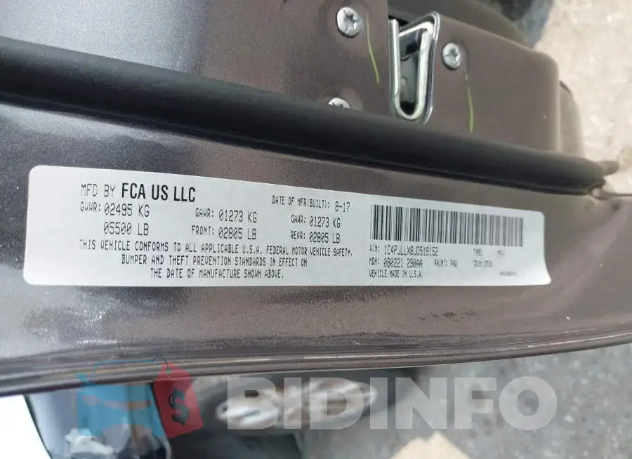1C4PJLLX8JD519152 Photo# 9