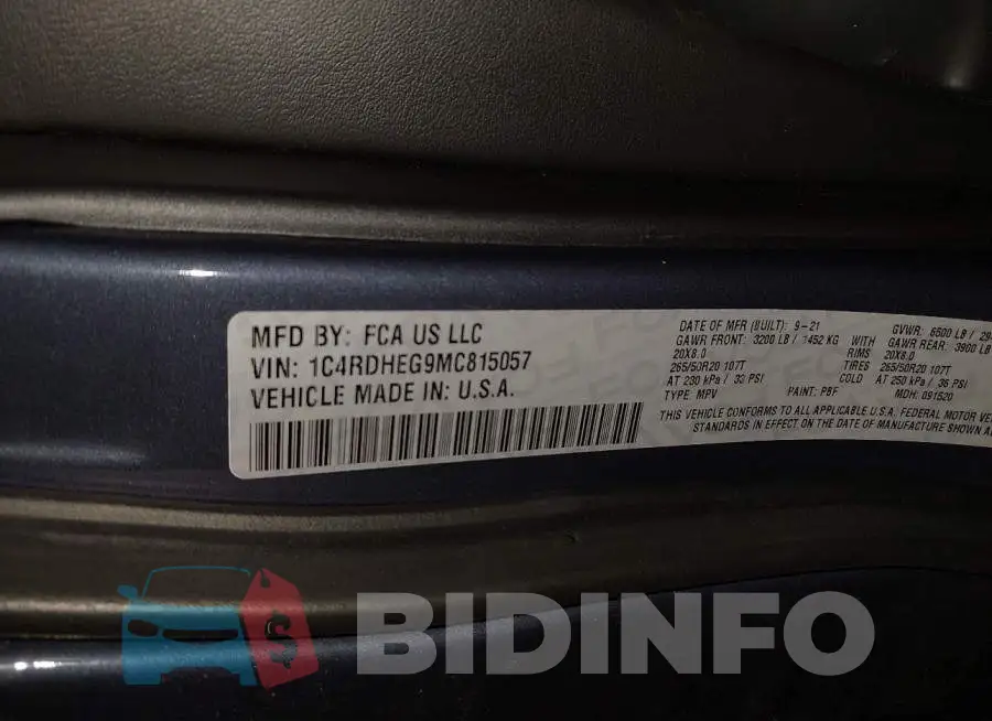 1C4RDHEG9MC815057 Photo# 9