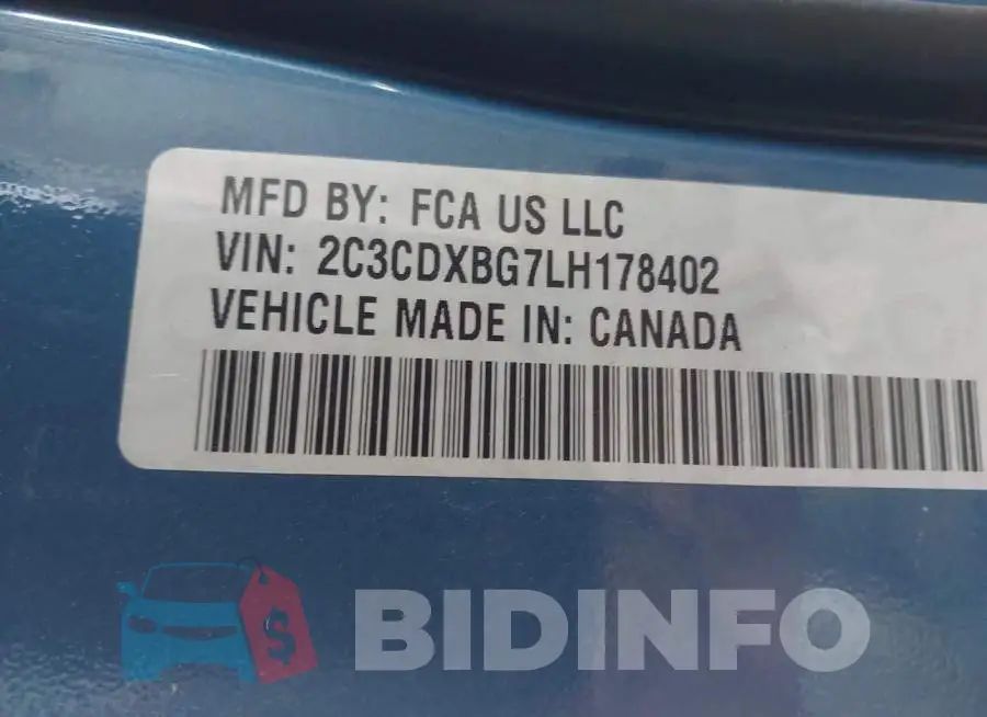 2C3CDXBG7LH178402 Photo# 9