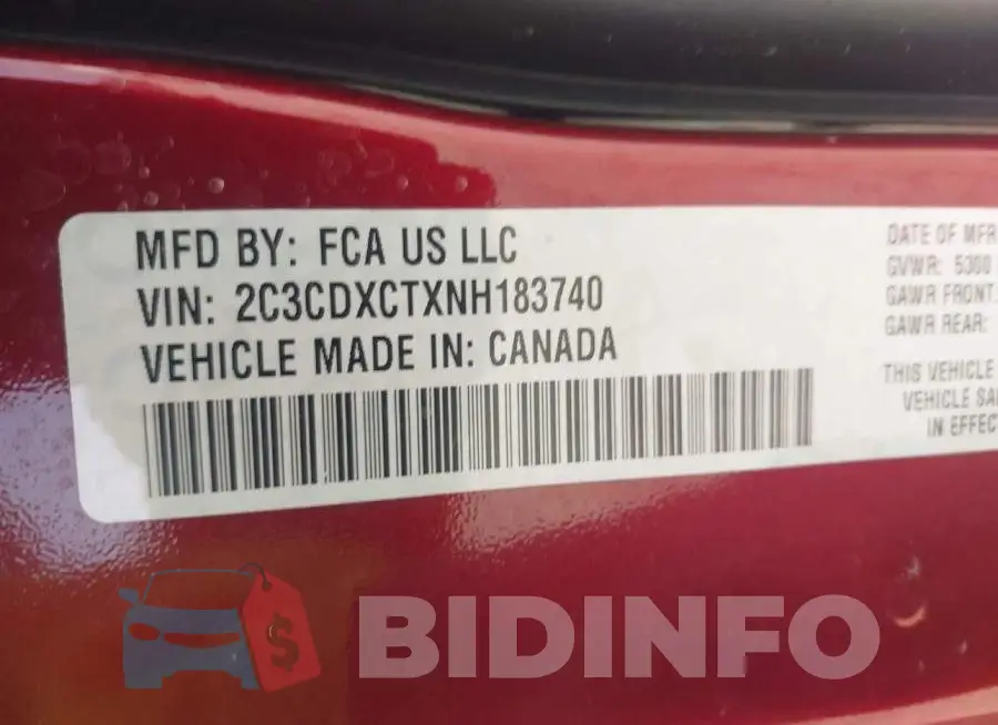 2C3CDXCTXNH183740 Photo# 9