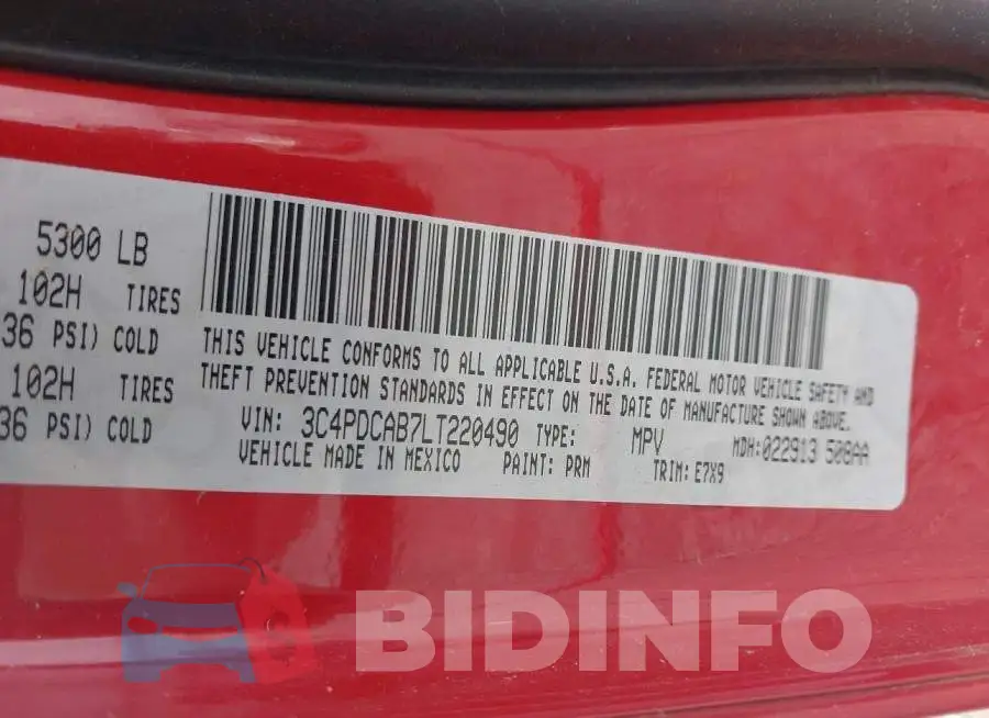 3C4PDCAB7LT220490 Photo# 9