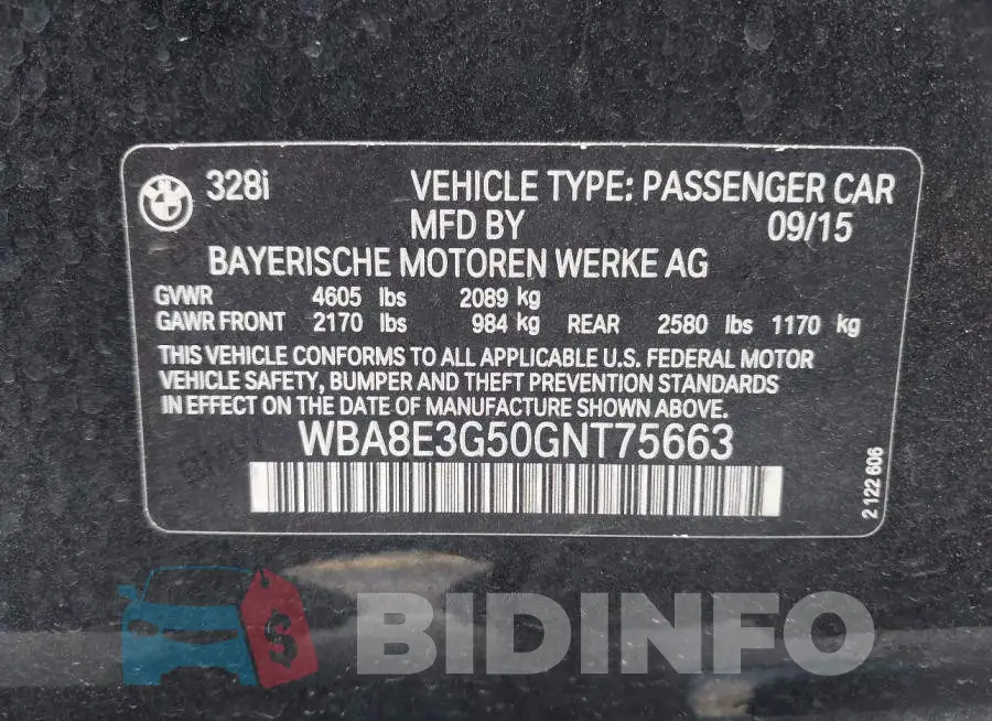 WBA8E3G50GNT75663 Photo# 9