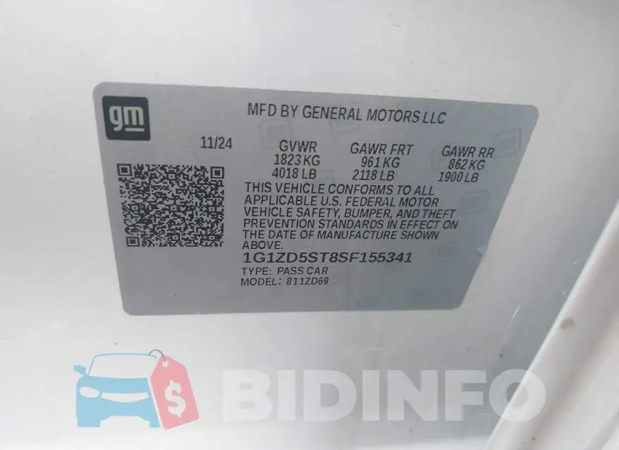 1G1ZD5ST8SF155341 Photo# 9