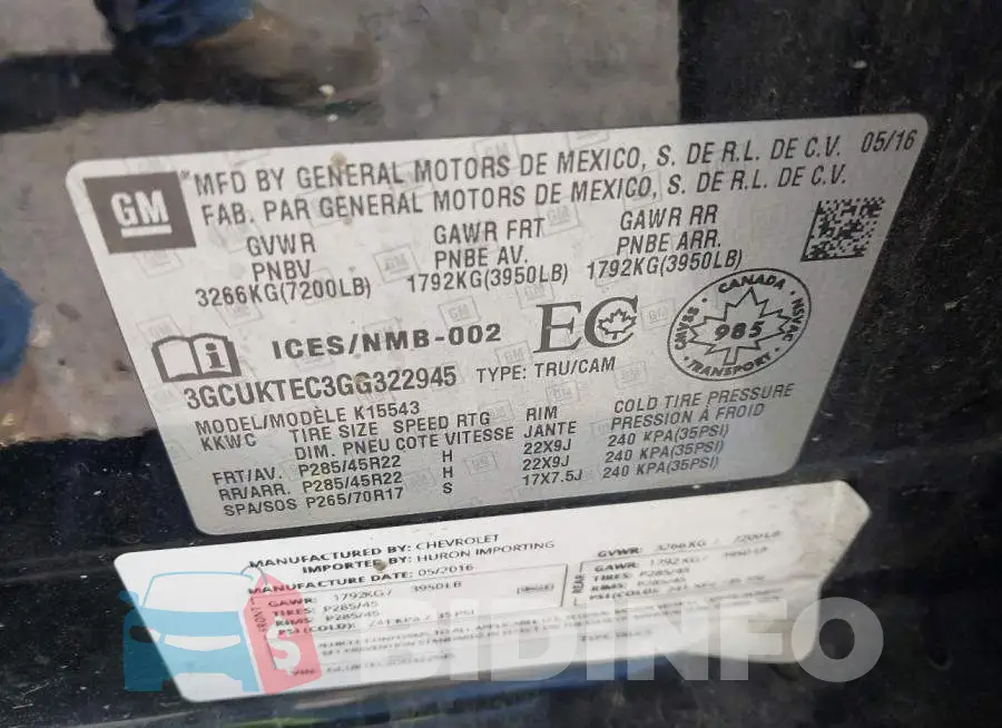 3GCUKTEC3GG322945 Photo# 9